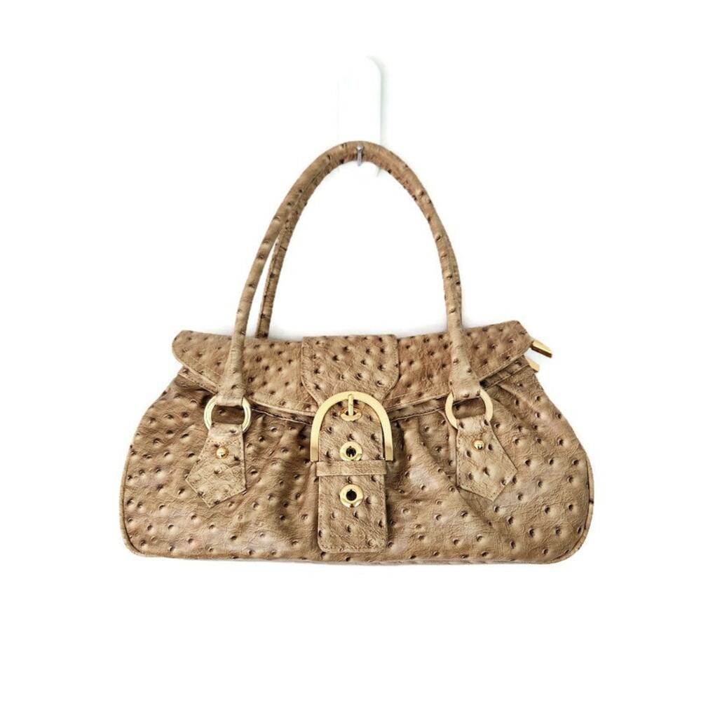 The Find Women's Beige Bubble Gator Faux Leather Handbag